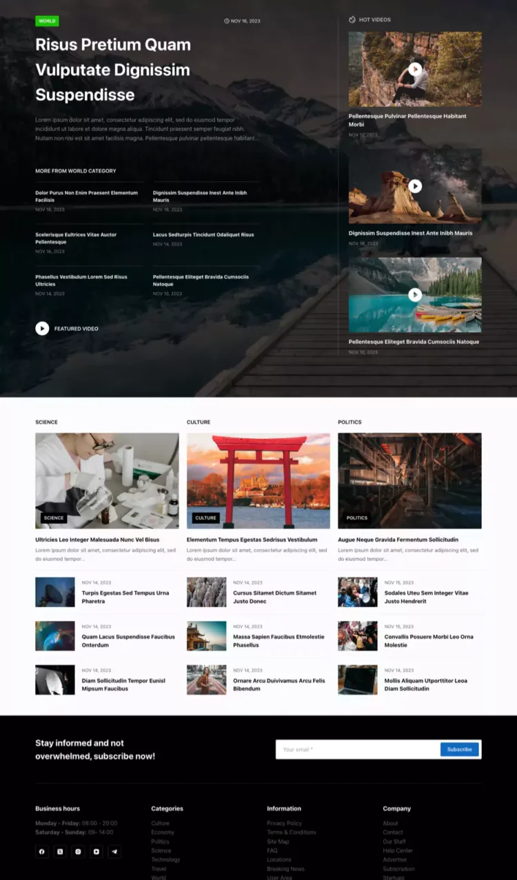 在线新闻门户模板