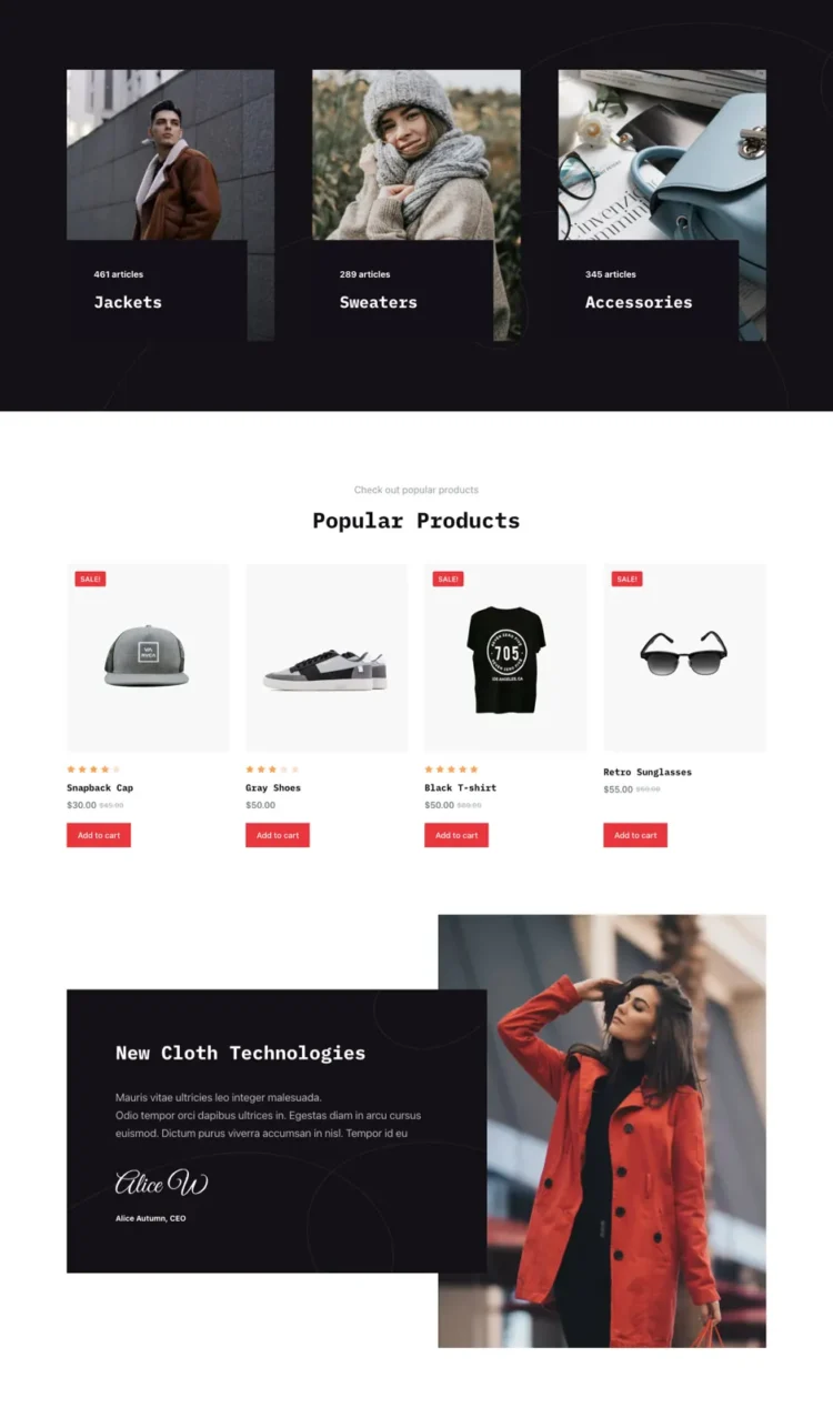 时尚服装零售模板