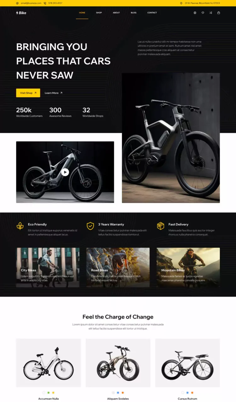 电动自行车与骑行装备模板