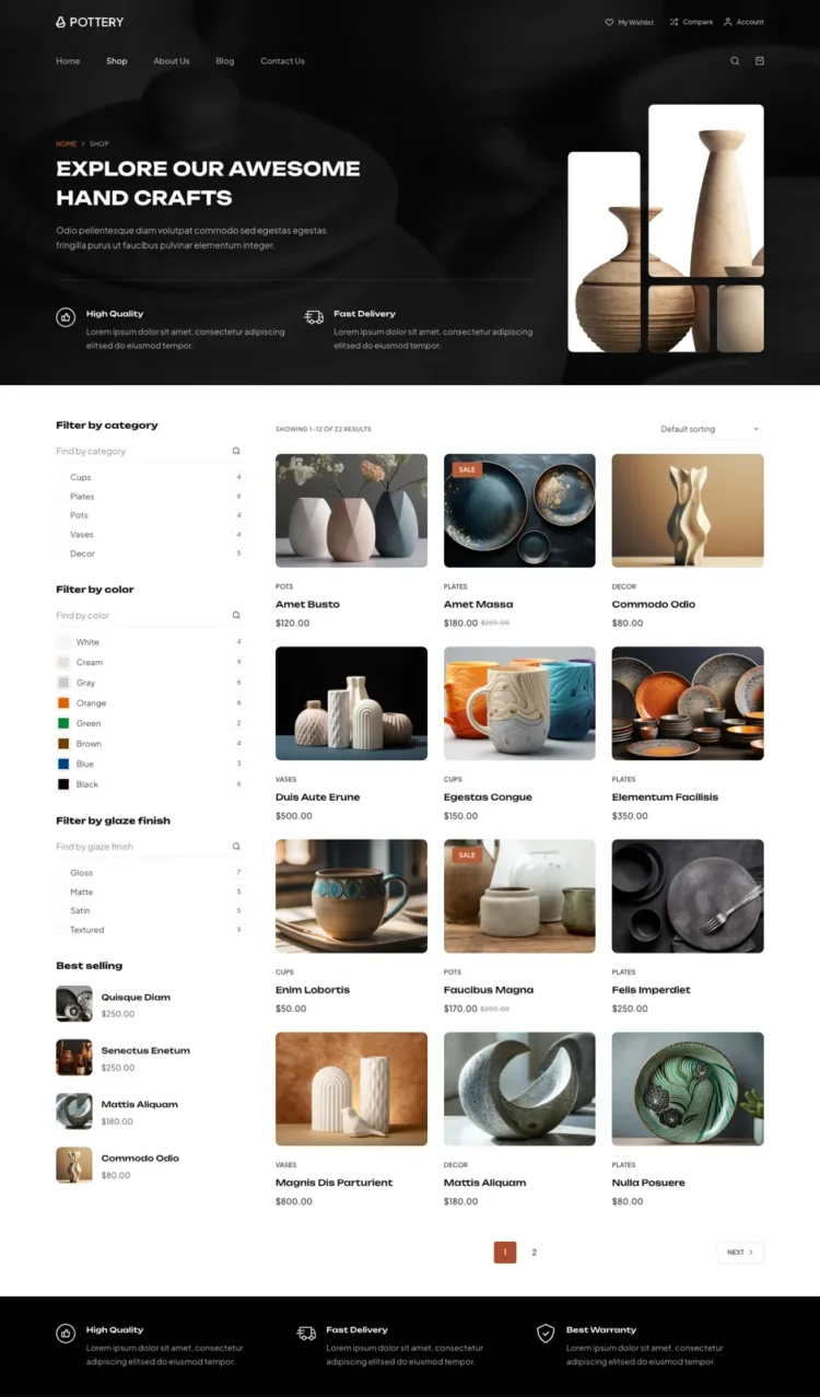 手工艺品与陶艺模板